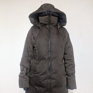 Soia & Kyo Mid Length Down Parka Coat, Chocolate Brown Size Small